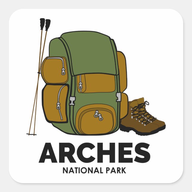 Sticker Carré Sac à dos du parc national Arches (Devant)