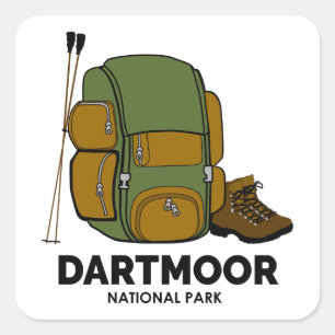 Sticker Carré Sac à dos du parc national Dartmoor