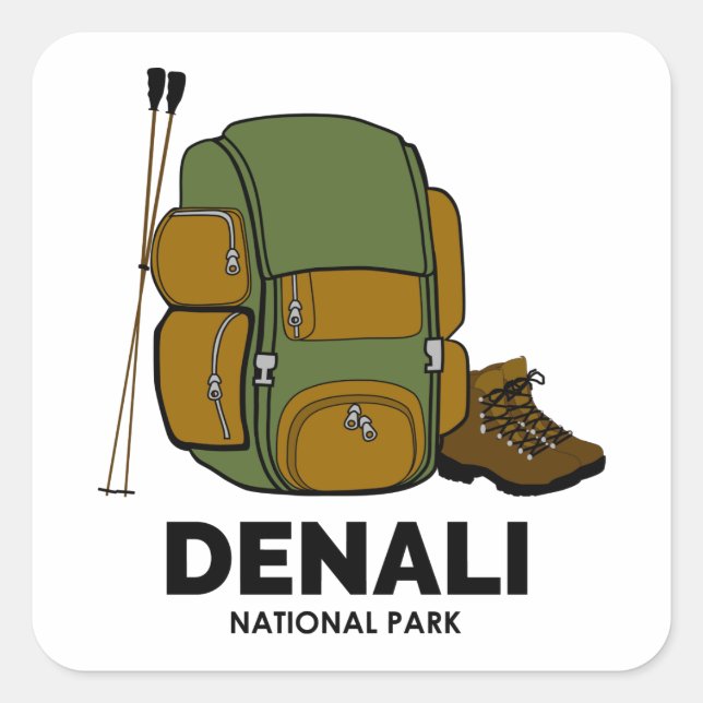 Sticker Carré Sac à dos du parc national de Denali (Devant)