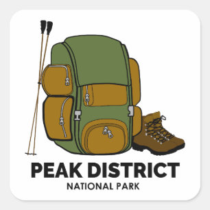 Sticker Carré Sac à dos du parc national du district Peak