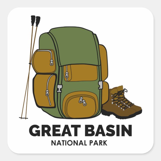 Sticker Carré Sac à dos du parc national Great Basin (Devant)