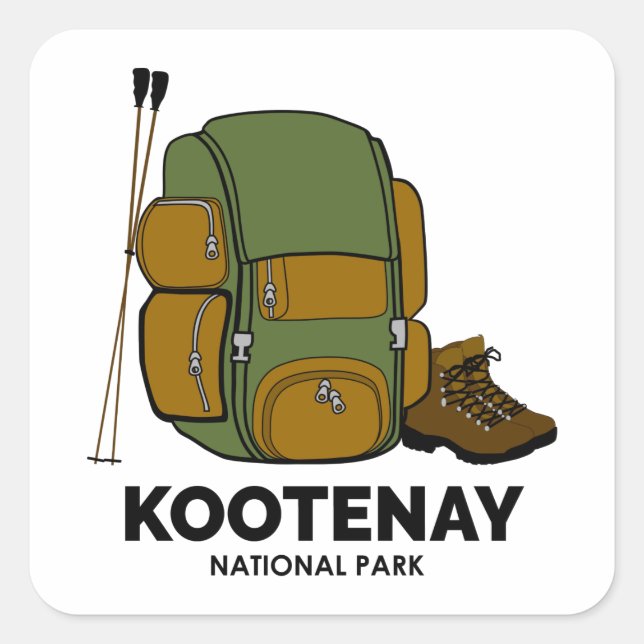 Sticker Carré Sac à dos du parc national Kootenay (Devant)
