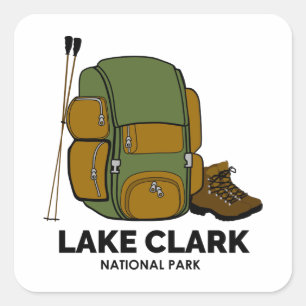 Sticker Carré Sac à dos du parc national Lake Clark