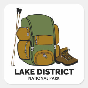 Sticker Carré Sac à dos du parc national Lake District