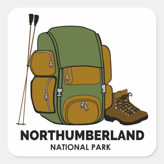 Sticker Carré Sac à dos du parc national Northumberland (Devant)