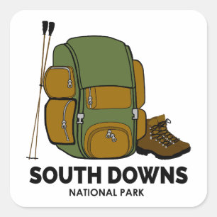 Sticker Carré Sac à dos du parc national South Downs