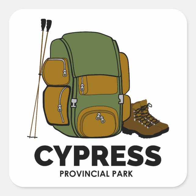 Sticker Carré Sac à dos du parc provincial Cypress (Devant)