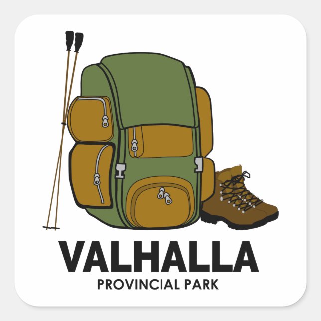 Sticker Carré Sac à dos du parc provincial Valhalla (Devant)