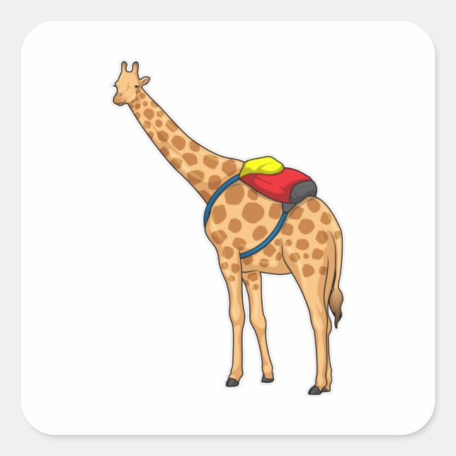 Sticker Carré Sac à dos Giraffe (Devant)