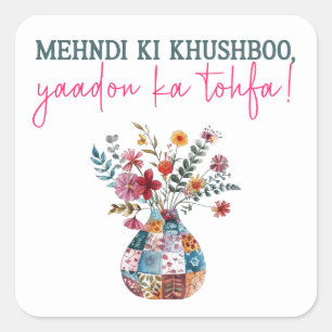 Sticker Carré sac de cadeau de mariage
