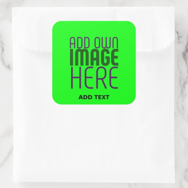 STICKER CARRÉ SAC MODÈLE MODERNE ÉDITABLE NEON GREEN IMAGE (Sac)