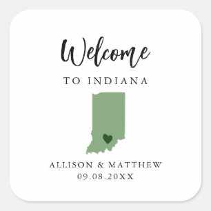 Sticker Carré Sac ou boîte d'accueil couleur Indiana Mariage