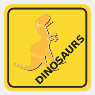 Sticker Carré Sachez que les Dinosaures de Dinosaures de Caricat