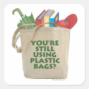 Sticker Carré Sacs en plastique