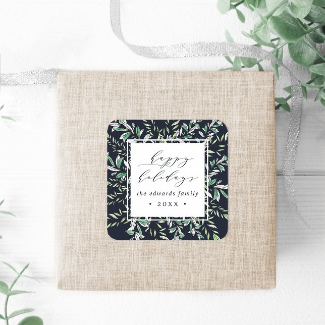 Sticker Carré Sage d'hiver | Vacances personnalisées (Créateur téléchargé)