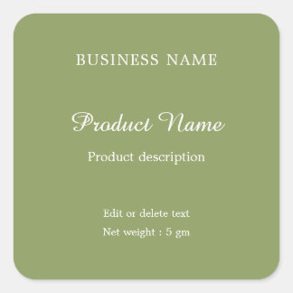Sticker Carré Sage Green Elegant moderne minimaliste produit éti