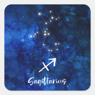 Sticker Carré Sagittaire Zodiac Constellation Galaxie Céleste