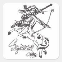 Sagittarius Carré Feuille d'autocollants Sag Astro