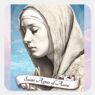 Sticker Carré Saint Agnès d'Assise Soeur de Saint Clare