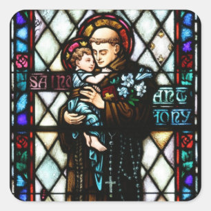 Sticker Carré Saint Anthony de Padoue tenant un enfant