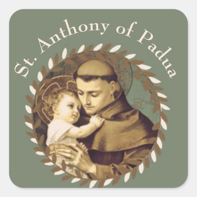 Sticker Carré Saint Antoine de Padoue Baby Jesus (Devant)