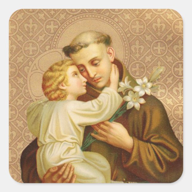 Sticker Carré Saint Antoine de Padoue Baby Jesus (Devant)