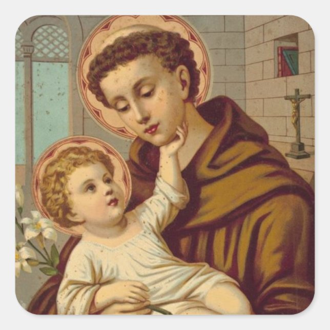 Sticker Carré Saint Antoine de Padoue Baby Jesus (Devant)