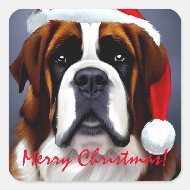 Sticker Carré Saint Bernard Noël (Devant)