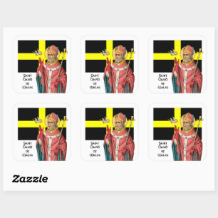 Sticker Carré Saint David du Pays de Galles (P 001) et son drape