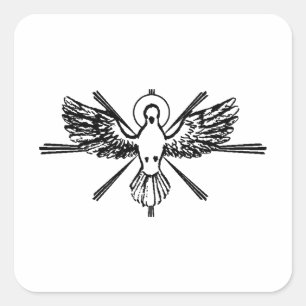 Sticker Carré Saint-Esprit sous forme de colombe