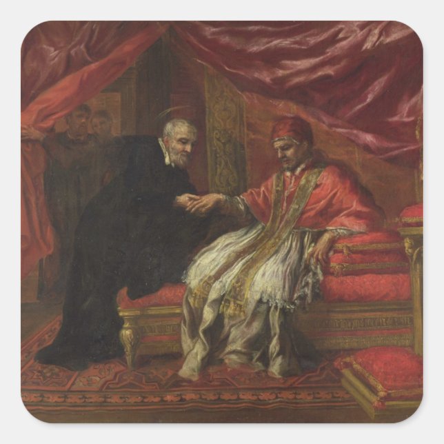 Sticker Carré Saint Filippo Neri Curing Pope Clemente VIII (Devant)
