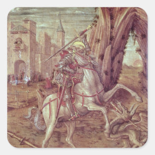 Sticker Carré Saint George et le Dragon