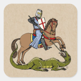 Sticker Carré Saint George et le Dragon du XIIIe siècle