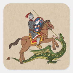Sticker Carré Saint-Georges romain et le Dragon