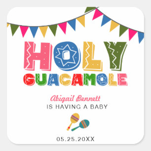 Sticker Carré Saint Guacamole Fiesta Baby shower joli coloré