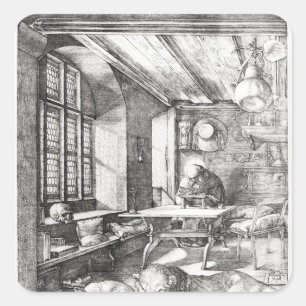 Sticker Carré Saint Jérôme dans son étude, 1514