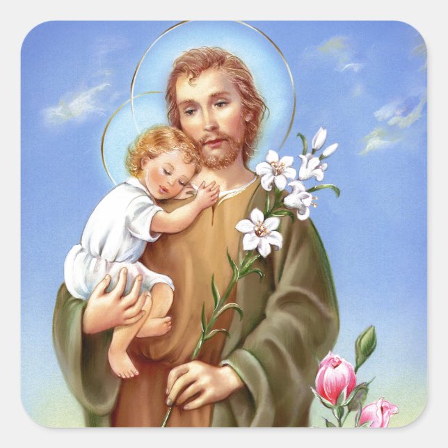 Sticker Carré "Saint Joseph fête" "petits saints du printemps" (Devant)