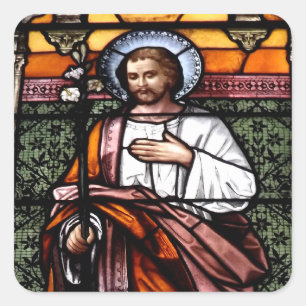 Sticker Carré Saint Joseph priez pour nous - vitraux