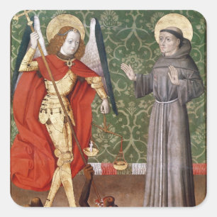 Sticker Carré Saint Michel et Saint François d'Assise, vers 1480