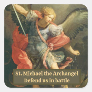 Sticker Carré Saint Michel l'Archange Prière catholique