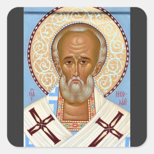 Sticker Carré Saint Nicolas de Myre Art Orthodoxe Premium