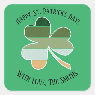Sticker Carré Saint Patrick's Day dégoûté Lucky Shamrock irlanda