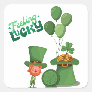 Sticker Carré Saint Patrick's Day, Shamrock