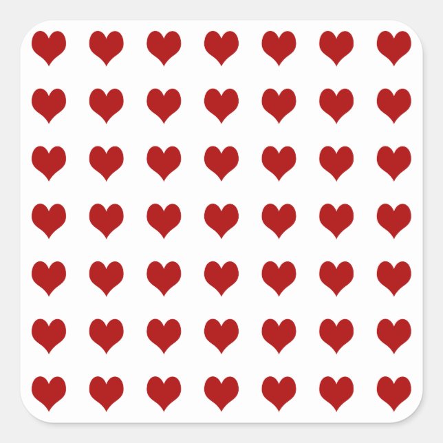 Sticker Carré Saint Valentin Coeur (Devant)