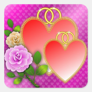Sticker Carré Saint-Valentin-Coeur-20362