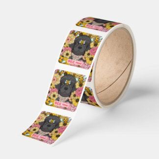 Sticker Carré Saint-Valentin en classe pour enfants Chien abeill