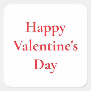 Sticker Carré Saint-Valentin Rouge Mignon Coloré Romantique 2025