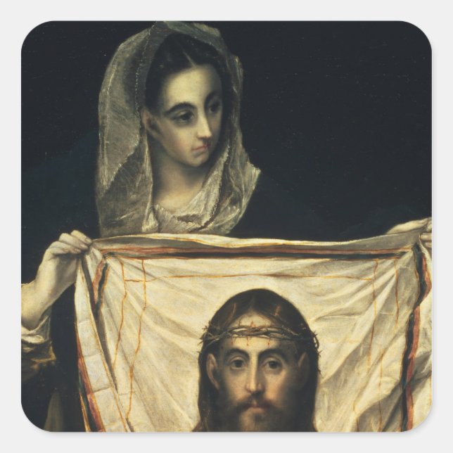 Sticker Carré Saint-Veronica avec le Saint-Suaire (Devant)
