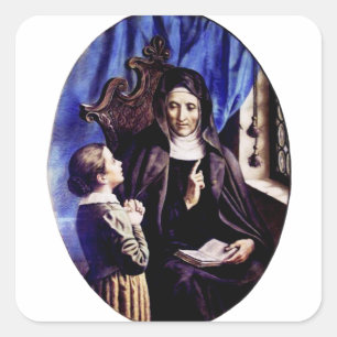 Sticker Carré Sainte Angèle Merici Patronne des Éducateurs et