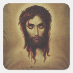 Sticker Carré Sainte Face de Jésus Christ